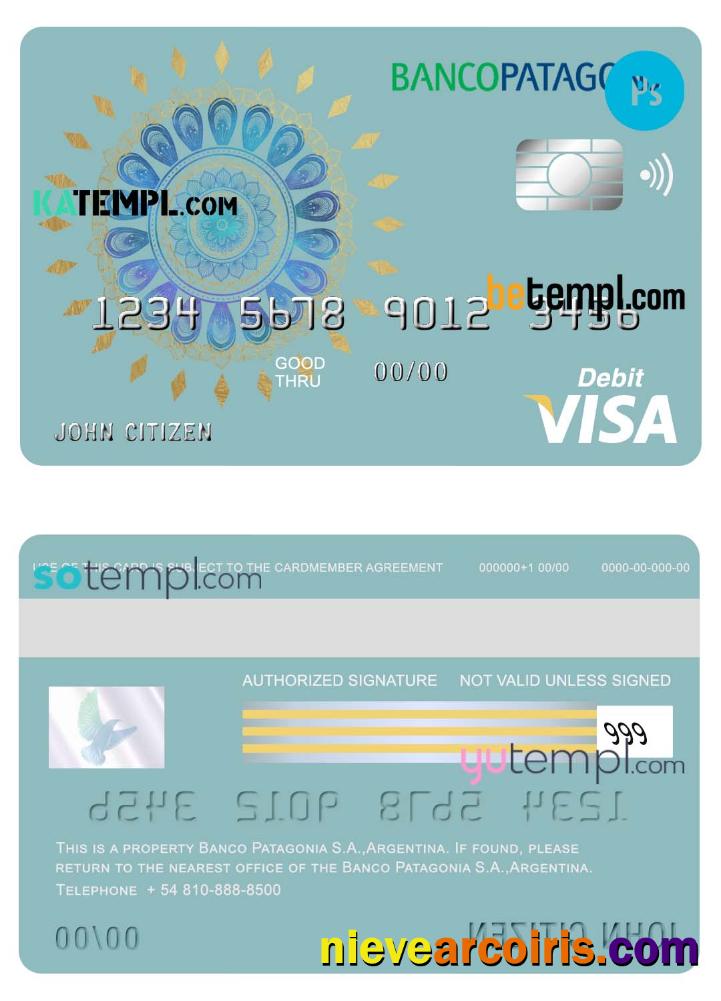 Argentina Banco Patagonia bank visa card debit card